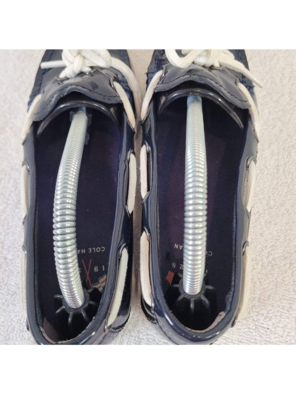Cole Haan Boat Shoes Womens 6B Regatta Slip On W05747 Black Patent Leather - Picture 5 of 10